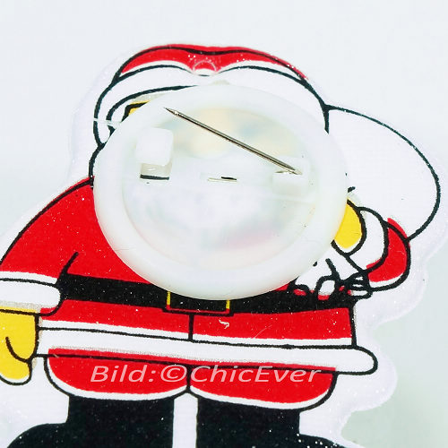 6x Anstecknadeln Broschen Nikolaus Weihnachtsmann Weihnachten rot weiss 4179